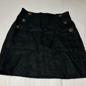 Black Button-Detail Women's Skirt